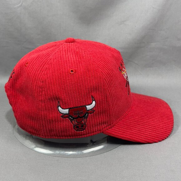 Chicago Bulls NBA Snapback Hat Cap 47 Brand Red Corduroy Golfer Retro Golf Mens - Picture 5 of 16